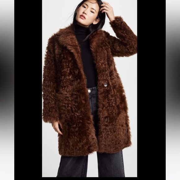 Vince reversible lamb leather shearling fur coat - Picture 3 of 11